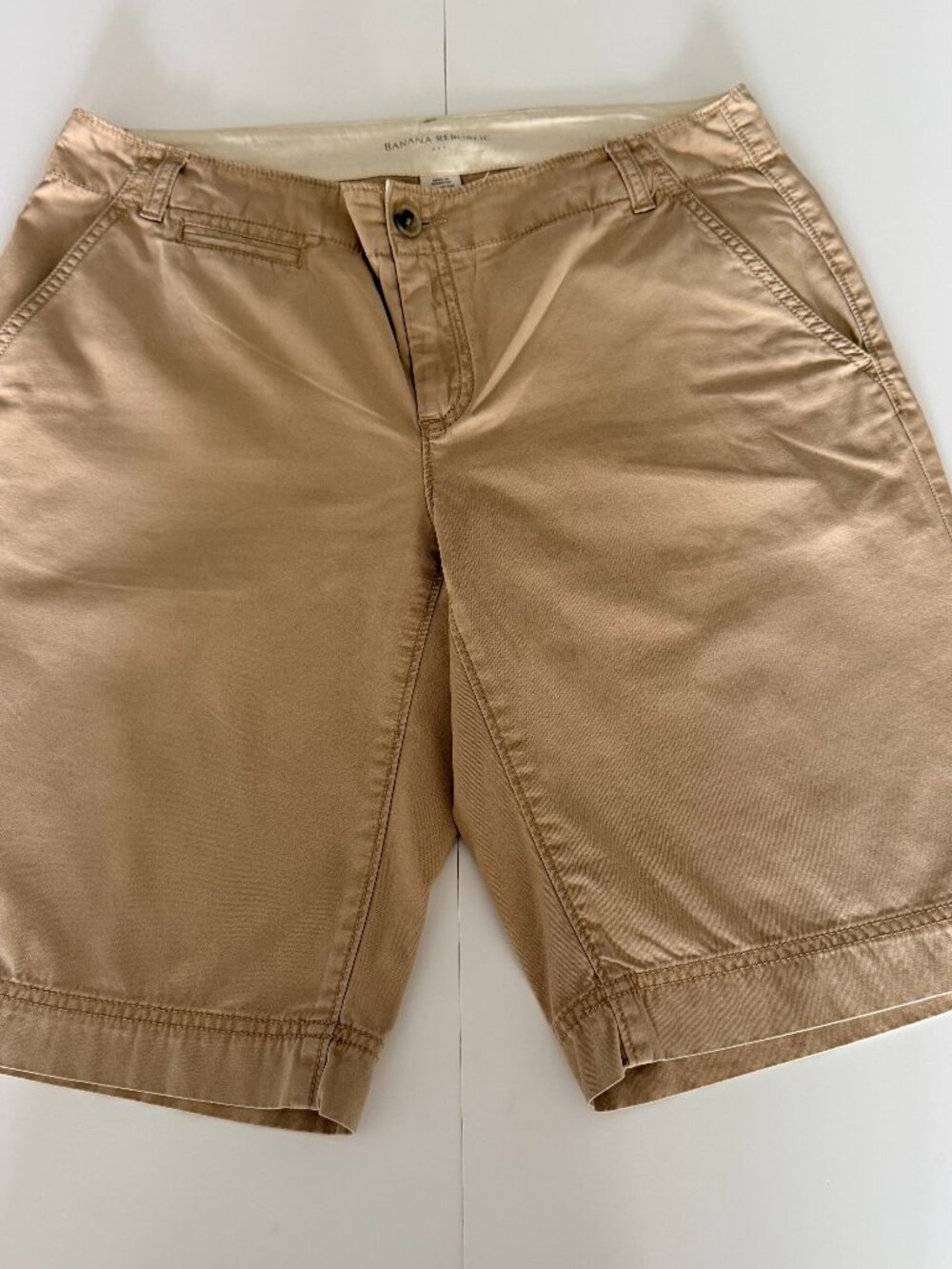 Banana Republc Bermuda Shorts Womens Size 10 Khaki Brown Chino Preppy Casual